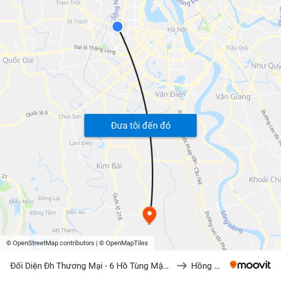 Đối Diện Đh Thương Mại - 6 Hồ Tùng Mậu (Cột Sau) to Hồng Minh map