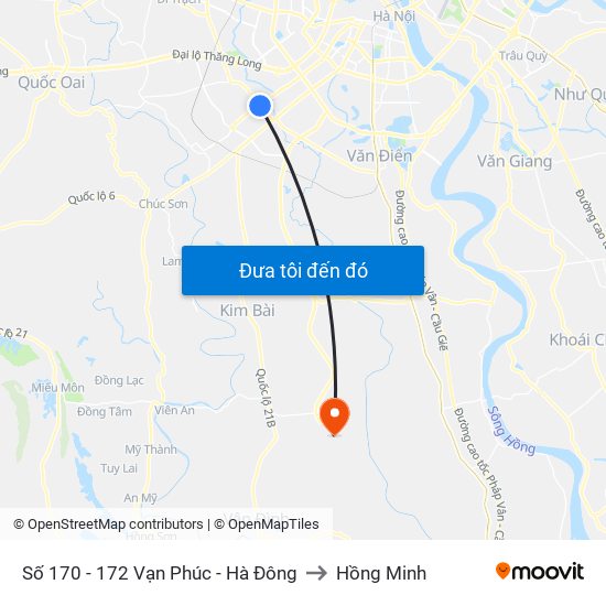 Số 170 - 172 Vạn Phúc - Hà Đông to Hồng Minh map