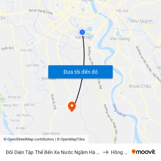 Đối Diện Tập Thể Bến Xe Nước Ngầm Hà Nội - Ngọc Hồi to Hồng Minh map