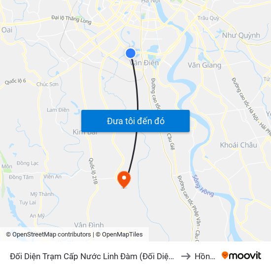Đối Diện Trạm Cấp Nước Linh Đàm (Đối Diện Chung Cư Hh1c) - Nguyễn Hữu Thọ to Hồng Minh map