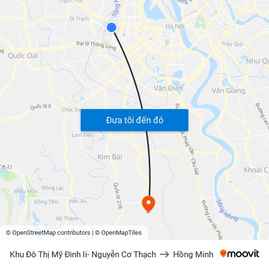 Khu Đô Thị Mỹ Đình Ii- Nguyễn Cơ Thạch to Hồng Minh map