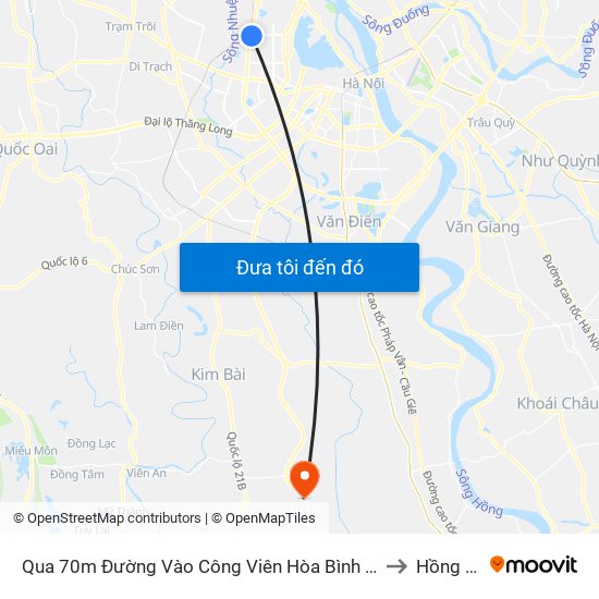 Qua 70m Đường Vào Công Viên Hòa Bình - Phạm Văn Đồng to Hồng Minh map