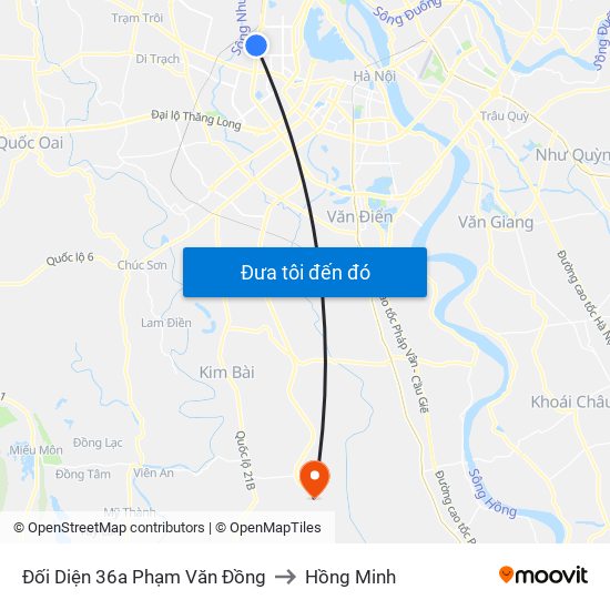 Đối Diện 36a Phạm Văn Đồng to Hồng Minh map