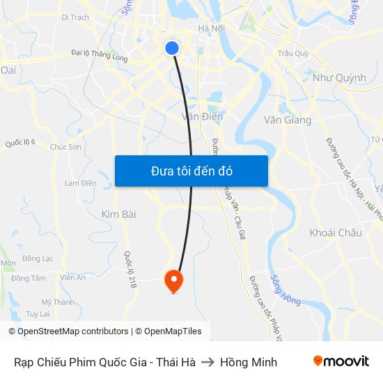 Rạp Chiếu Phim Quốc Gia - Thái Hà to Hồng Minh map