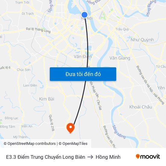 E3.3 Điểm Trung Chuyển Long Biên to Hồng Minh map