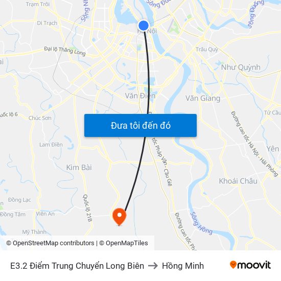 E3.2 Điểm Trung Chuyển Long Biên to Hồng Minh map