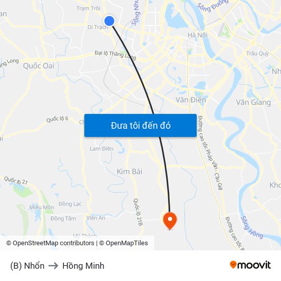 (B) Nhổn to Hồng Minh map
