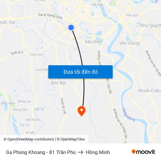 Ga Phùng Khoang - 81 Trần Phú to Hồng Minh map