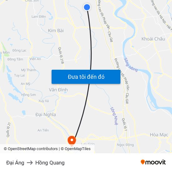 Đại Áng to Hồng Quang map