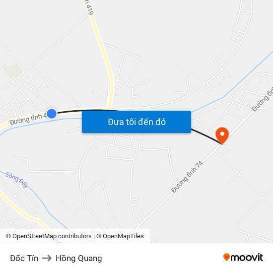 Đốc Tín to Hồng Quang map