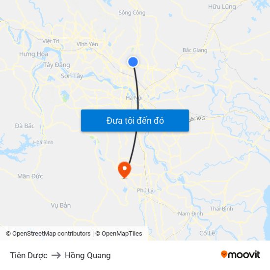 Tiên Dược to Hồng Quang map