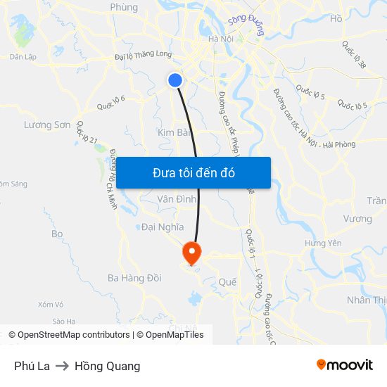 Phú La to Hồng Quang map