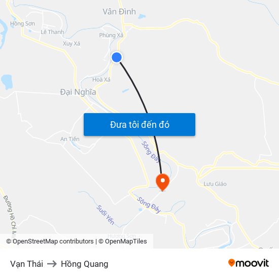 Vạn Thái to Hồng Quang map