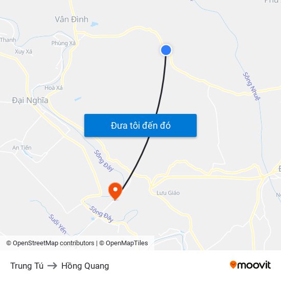 Trung Tú to Hồng Quang map