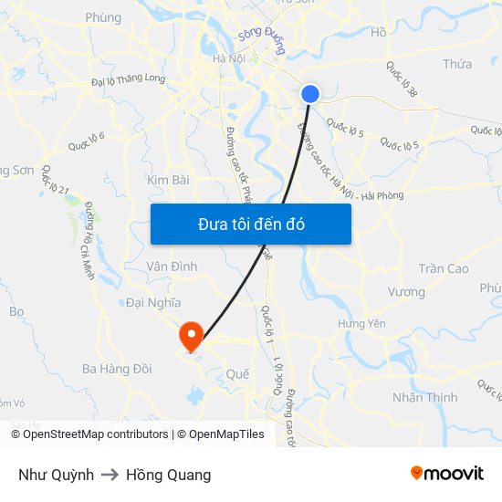 Như Quỳnh to Hồng Quang map