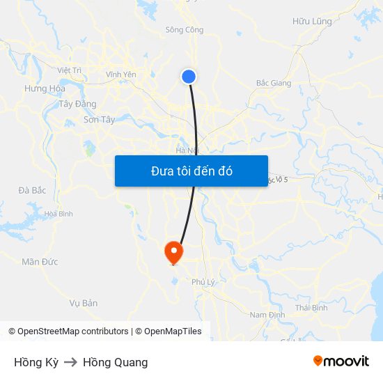 Hồng Kỳ to Hồng Quang map