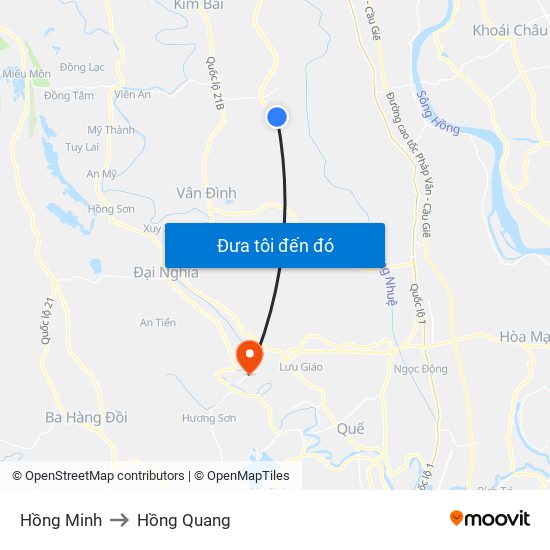 Hồng Minh to Hồng Quang map