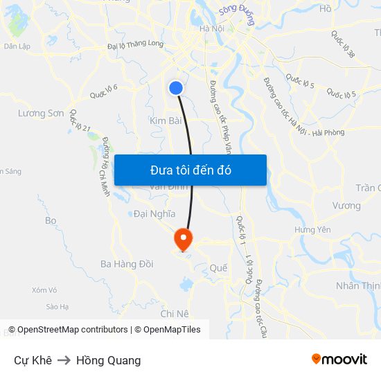 Cự Khê to Hồng Quang map