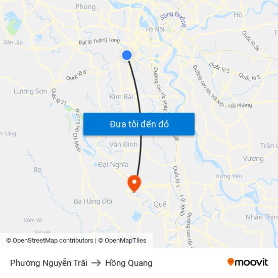 Phường Nguyễn Trãi to Hồng Quang map