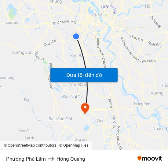Phường Phú Lãm to Hồng Quang map