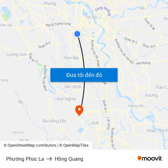 Phường Phúc La to Hồng Quang map