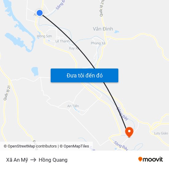 Xã An Mỹ to Hồng Quang map