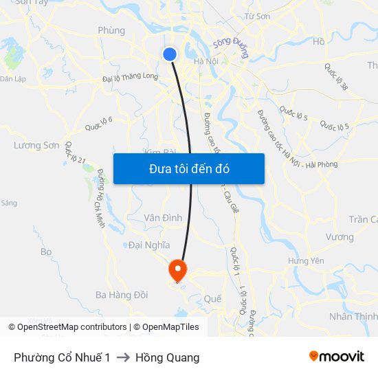Phường Cổ Nhuế 1 to Hồng Quang map