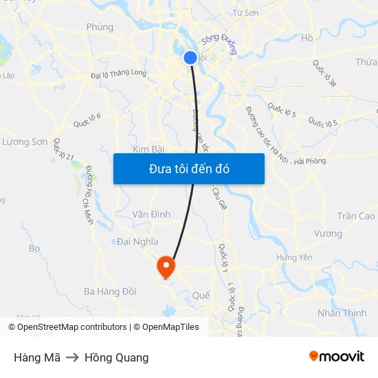 Hàng Mã to Hồng Quang map