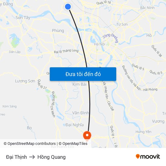 Đại Thịnh to Hồng Quang map
