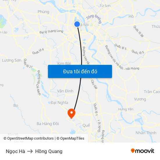 Ngọc Hà to Hồng Quang map