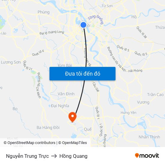 Nguyễn Trung Trực to Hồng Quang map