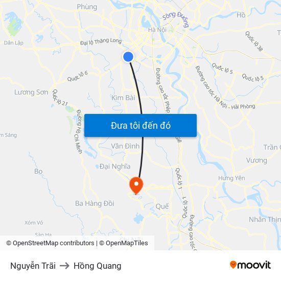 Nguyễn Trãi to Hồng Quang map