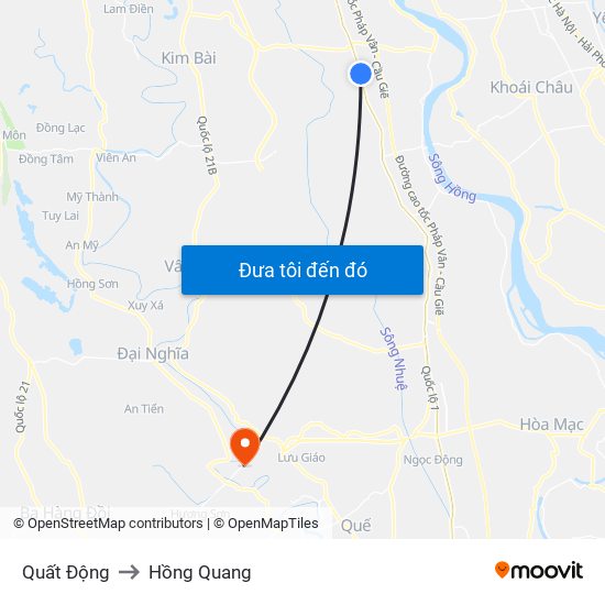 Quất Động to Hồng Quang map
