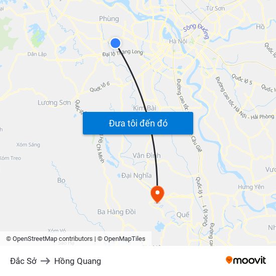 Đắc Sở to Hồng Quang map