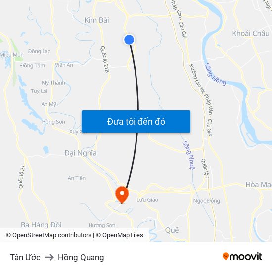 Tân Ước to Hồng Quang map