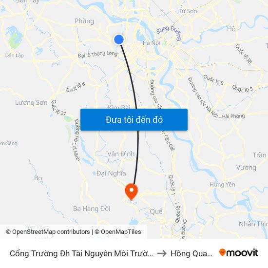 Cổng Trường Đh Tài Nguyên Môi Trường to Hồng Quang map
