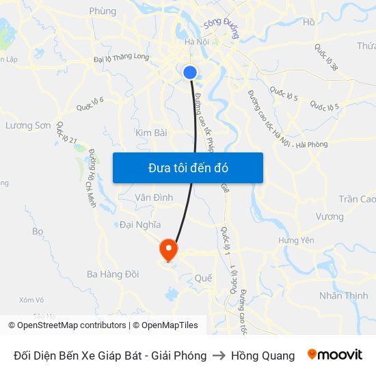 Đối Diện Bến Xe Giáp Bát - Giải Phóng to Hồng Quang map