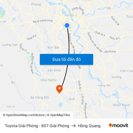 Toyota Giải Phóng - 807 Giải Phóng to Hồng Quang map