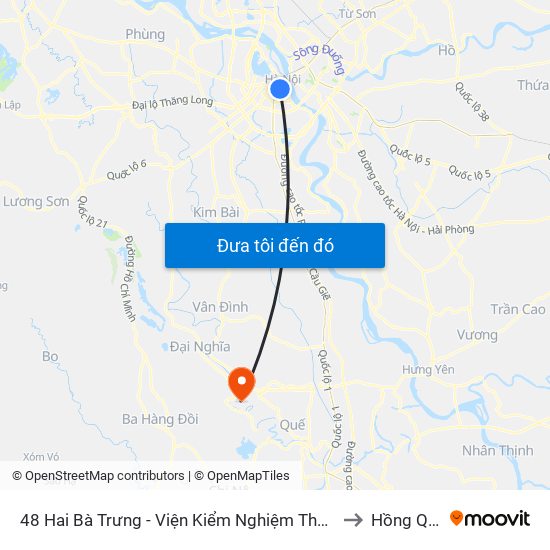 48 Hai Bà Trưng - Viện Kiểm Nghiệm Thuốc Trung Ương to Hồng Quang map