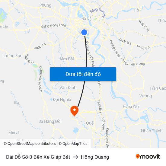 Dải Đỗ Số 3 Bến Xe Giáp Bát to Hồng Quang map