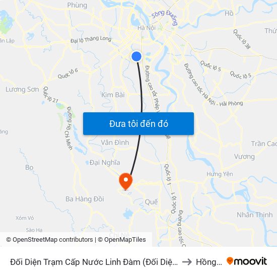 Đối Diện Trạm Cấp Nước Linh Đàm (Đối Diện Chung Cư Hh1c) - Nguyễn Hữu Thọ to Hồng Quang map