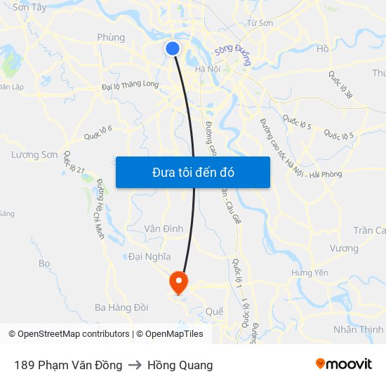 189 Phạm Văn Đồng to Hồng Quang map