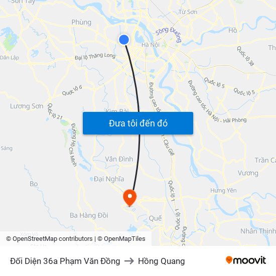 Đối Diện 36a Phạm Văn Đồng to Hồng Quang map