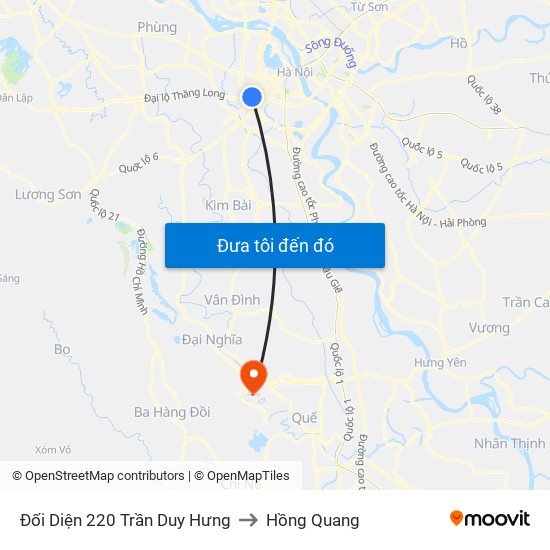 Đối Diện 220 Trần Duy Hưng to Hồng Quang map