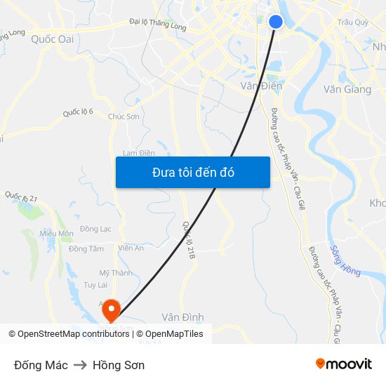 Đống Mác to Hồng Sơn map