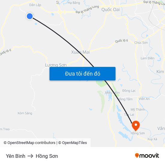 Yên Bình to Hồng Sơn map