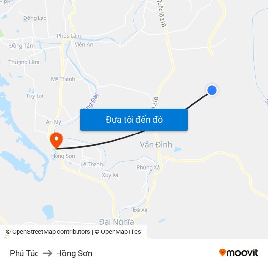 Phú Túc to Hồng Sơn map