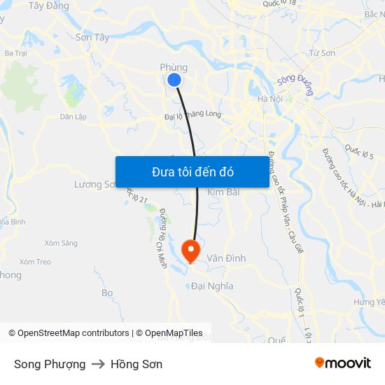 Song Phượng to Hồng Sơn map
