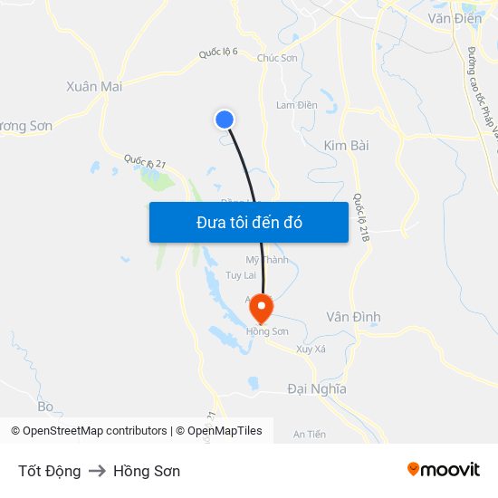 Tốt Động to Hồng Sơn map