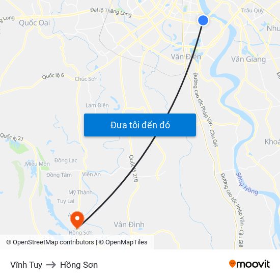 Vĩnh Tuy to Hồng Sơn map